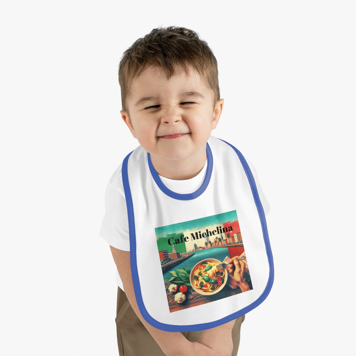 Baby Contrast Trim Jersey Bib